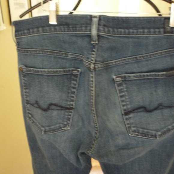 7FOR ALL MANKIND STANDARD MEN JEANS STRETCH STRAIGHT SZ 34 X32 NW - Picture 4 of 6